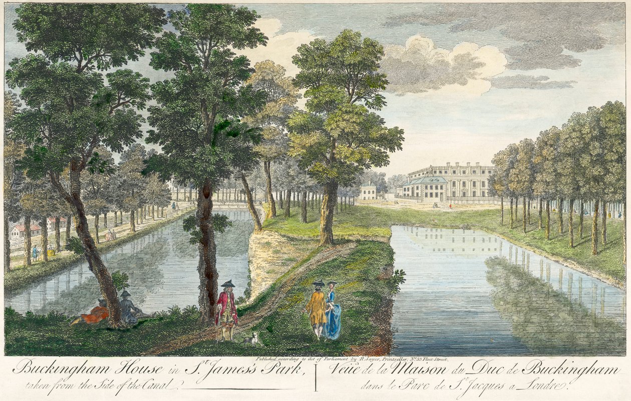 Buckingham Palace in St James Park, Londen, 1750 door Unbekannt