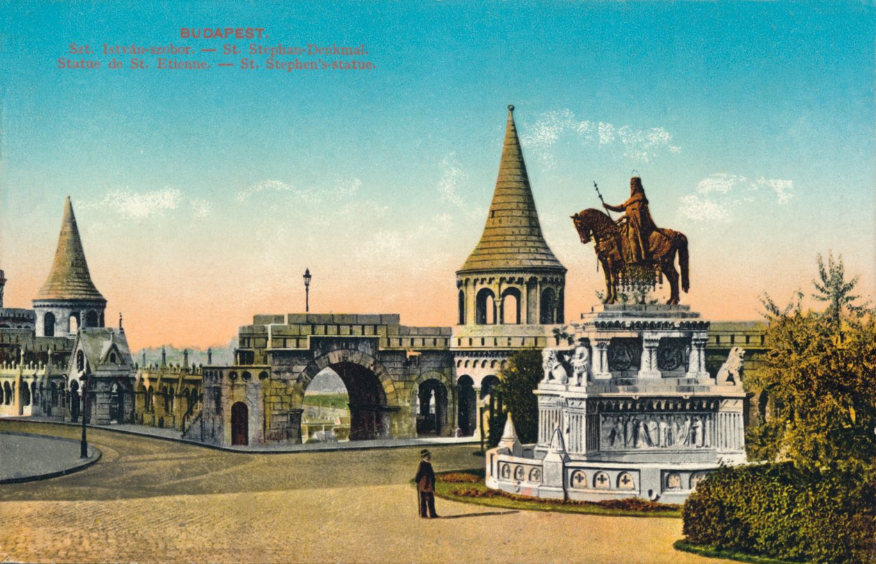 Boedapest - Standbeeld van Sint Stefanus, ca. 1900 door Unbekannt