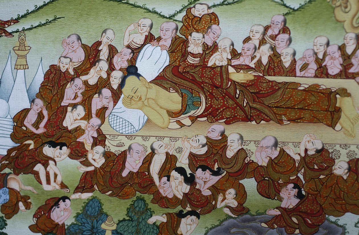 De dood van Boeddha of Parinirvana door Unbekannt