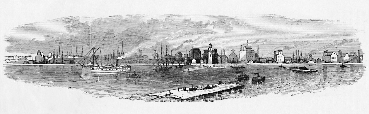 Buffalo Harbor, vanaf de golfbreker, 1883 door Unbekannt