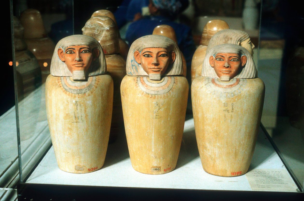 Canopische kruiken, Oude Egyptische, 26e dynastie door Unbekannt