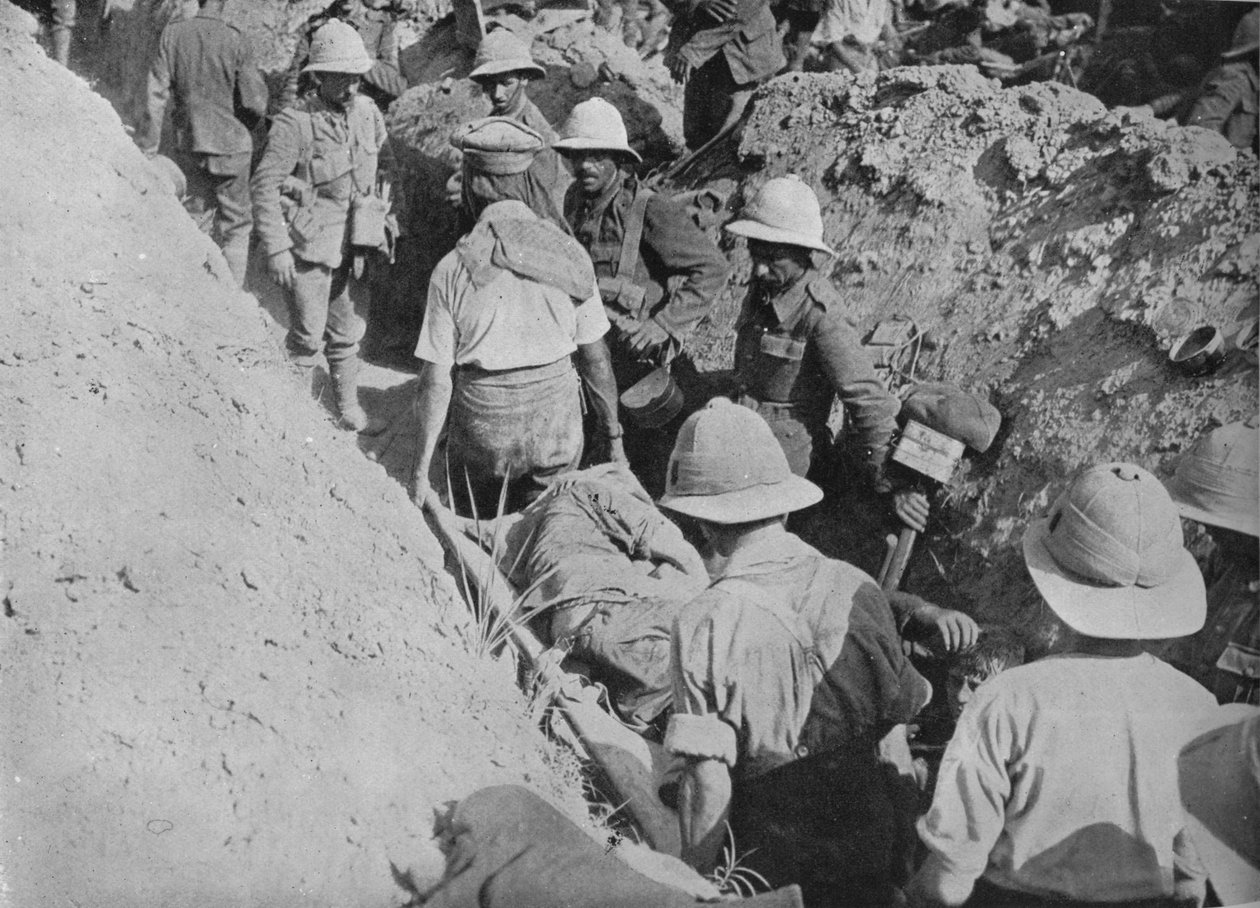 Gewonden door de loopgraven dragen, 1915 door Unbekannt