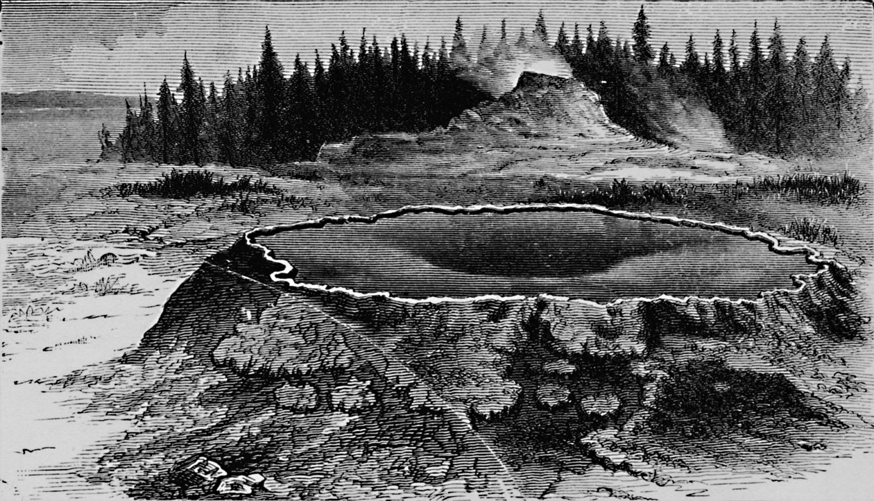 Castle Geyser en Fire Basin door Unbekannt