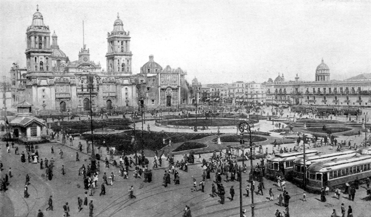 Kathedraal en Nationaal Paleis, Mexico-Stad, Mexico, 1926 door Unbekannt