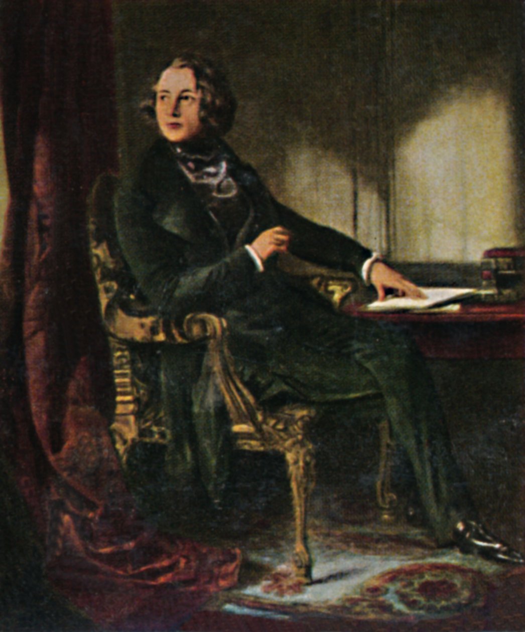 Charles Dickens 1812-1870 - Schilderij van Maclise, 1934 door Unbekannt