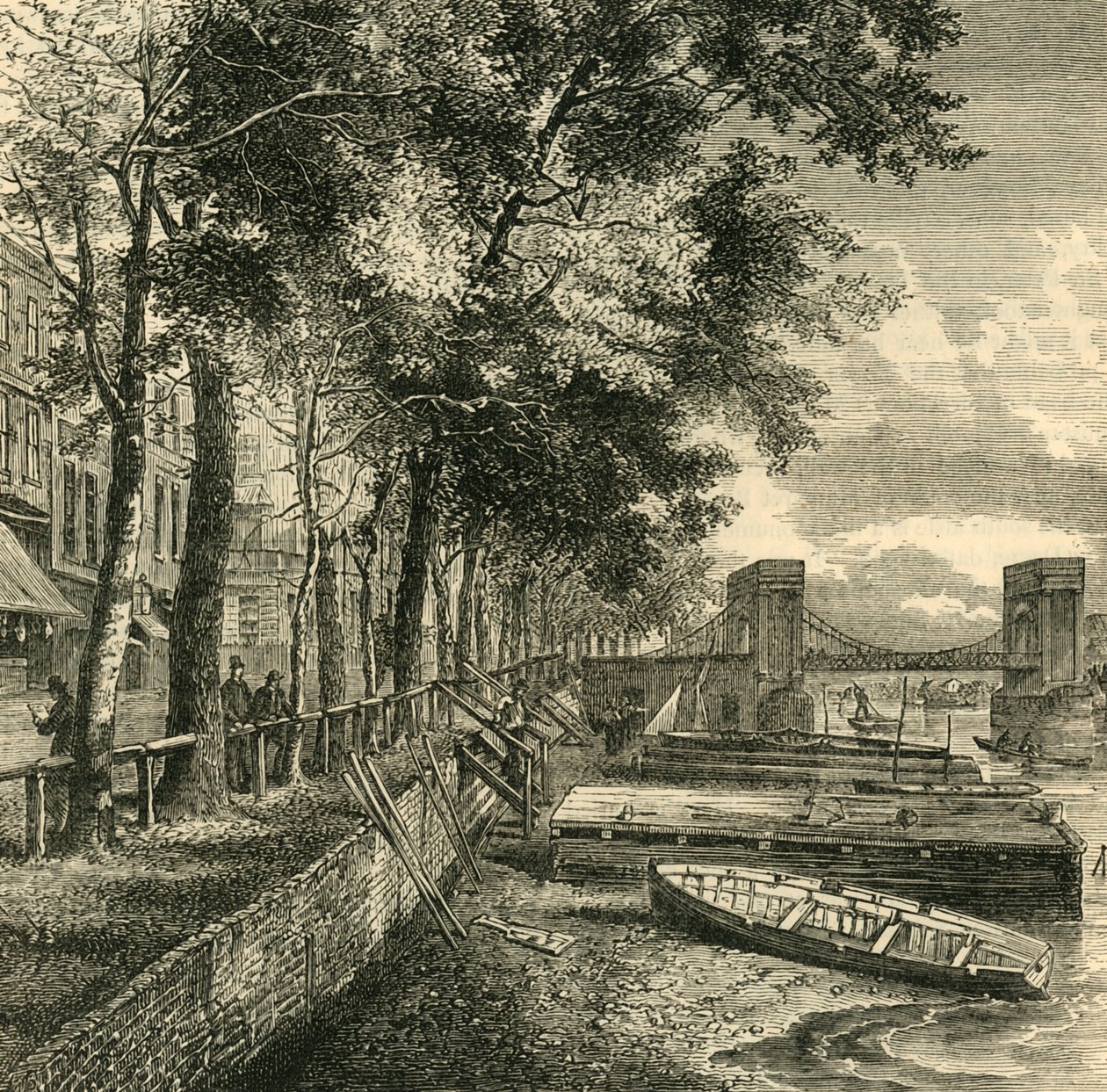 Cheyne Walk en Cadogan Pier, ca. 1876 door Unbekannt