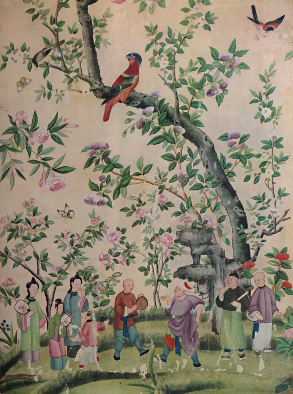 Chinees handgeschilderd behang, 1928 door Unbekannt