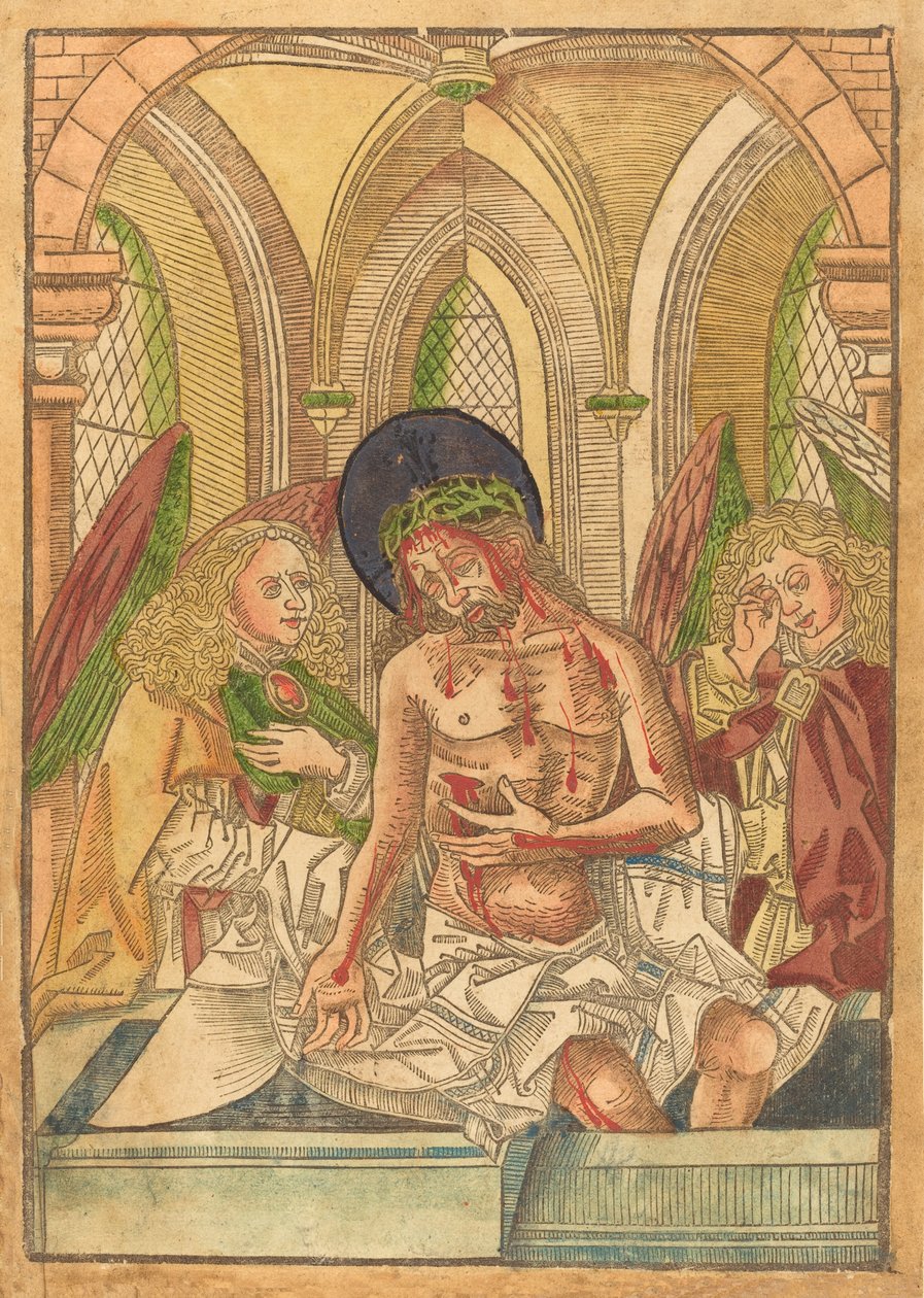 Christus in het graf met twee engelen, 1490-1500 door Unbekannt