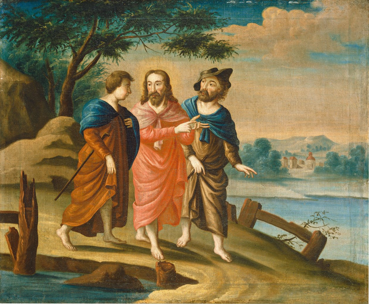 Christus op weg naar Emmaüs door Unbekannt