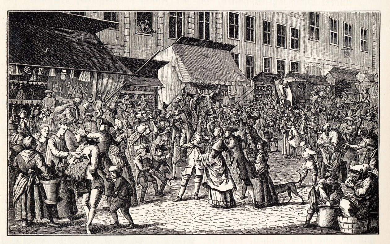 Kerstmarkt in Berlijn, 1776 door Unbekannt
