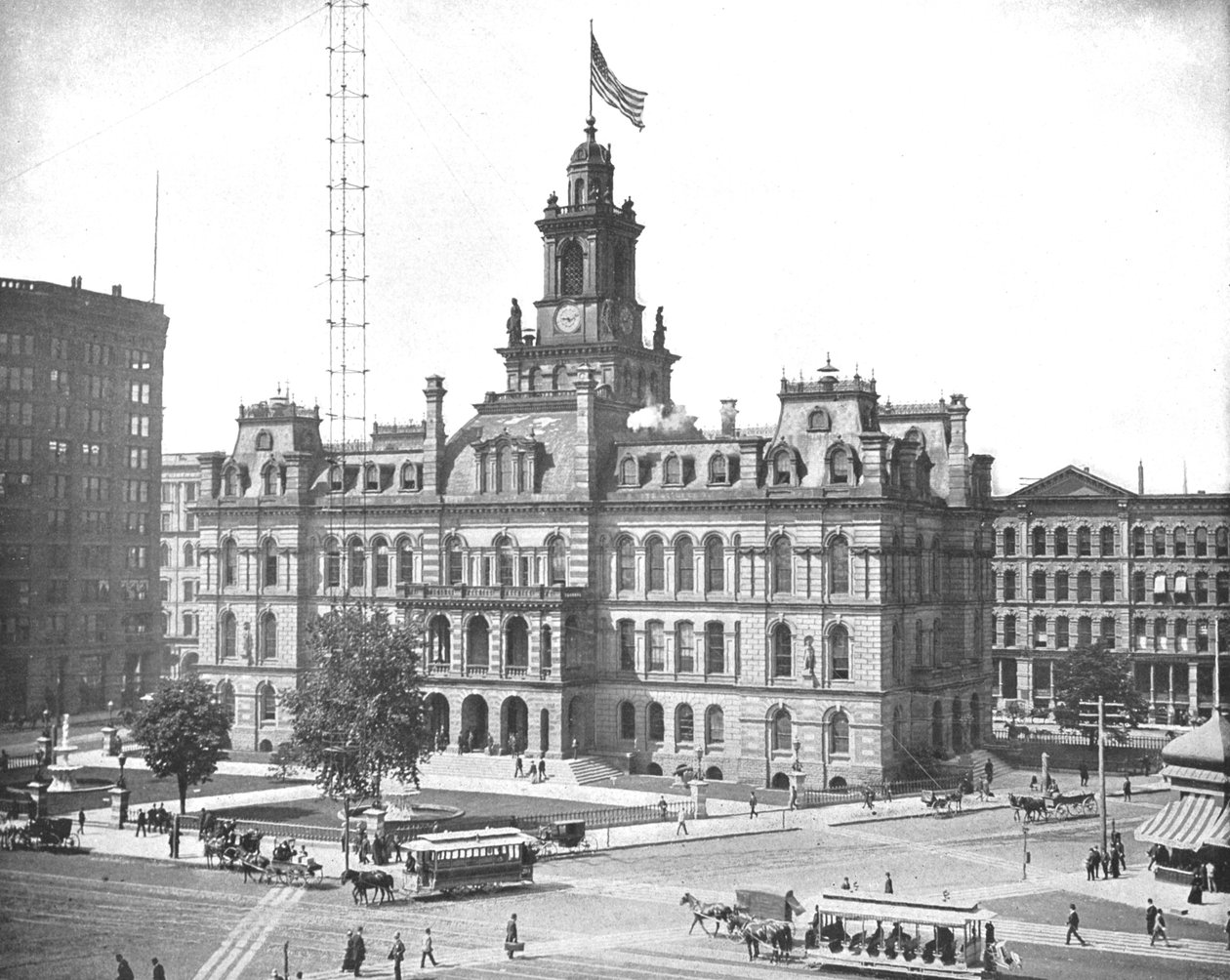 Stadhuis, Detroit, Michigan, VS, ca. 1900 door Unbekannt