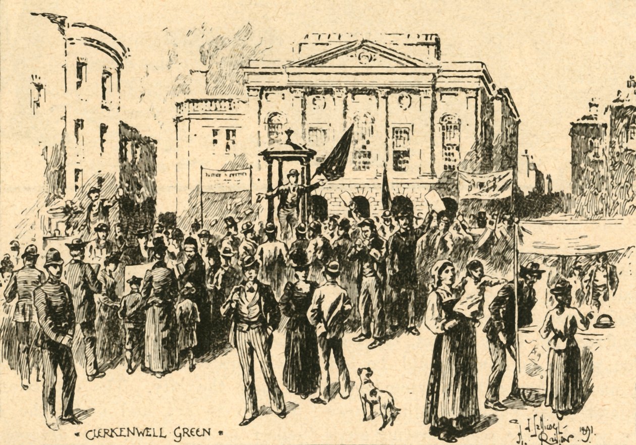 Clerkenwell Green, Londen, ca. 1890 door Unbekannt