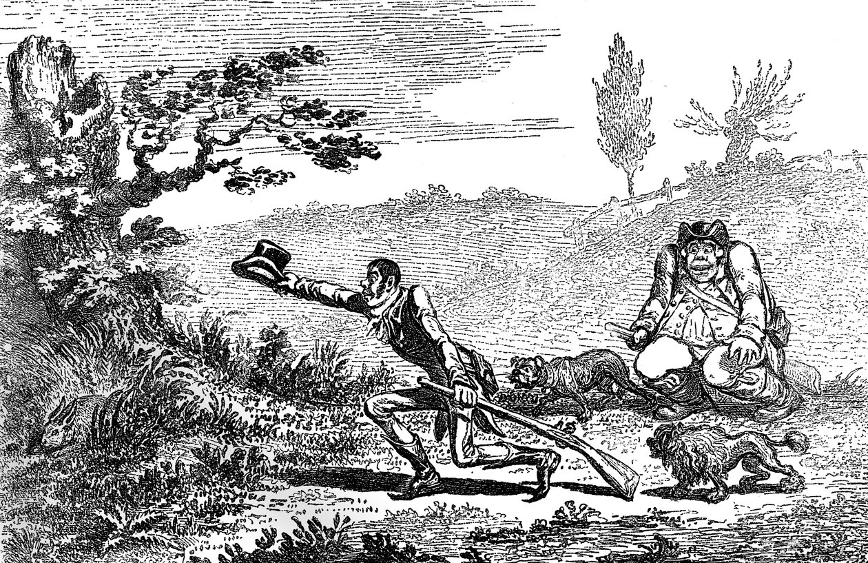 Cockney-sporters vinden een haas, 1800 door Unbekannt