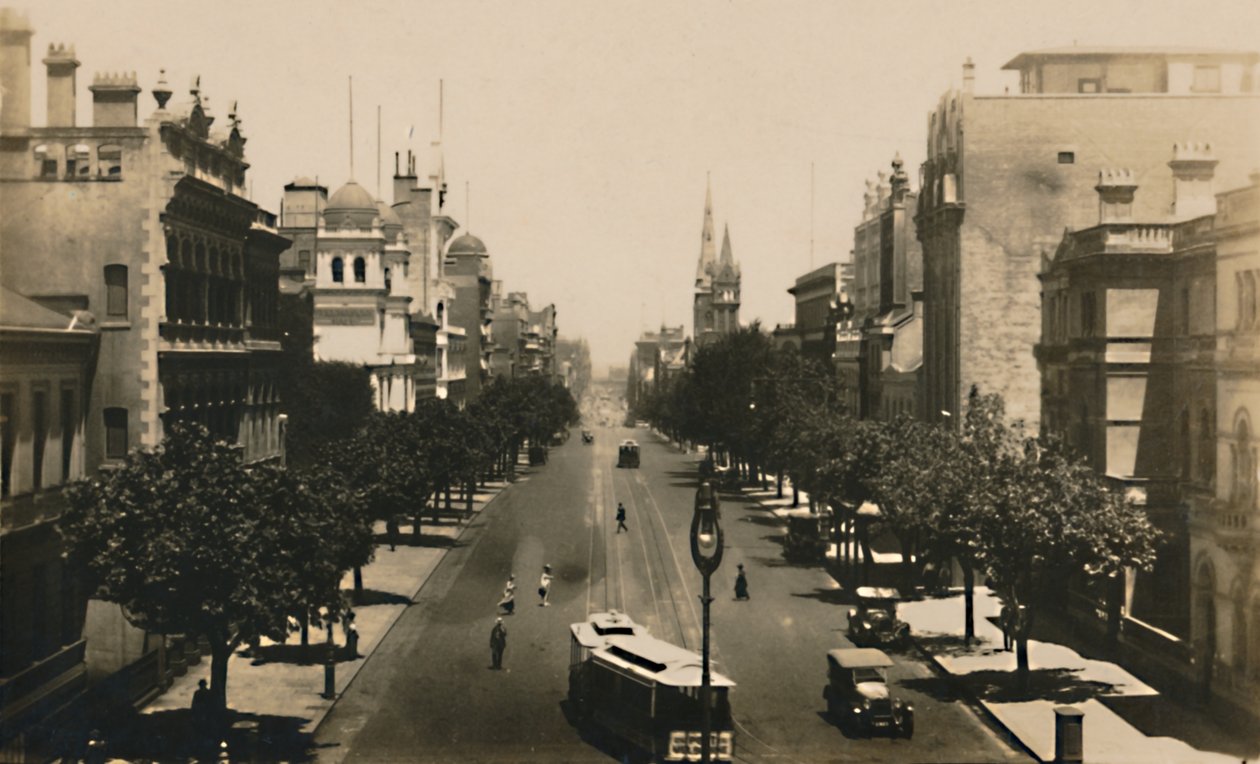 Collins Street, Melbourne, Australië, c1920s door Unbekannt