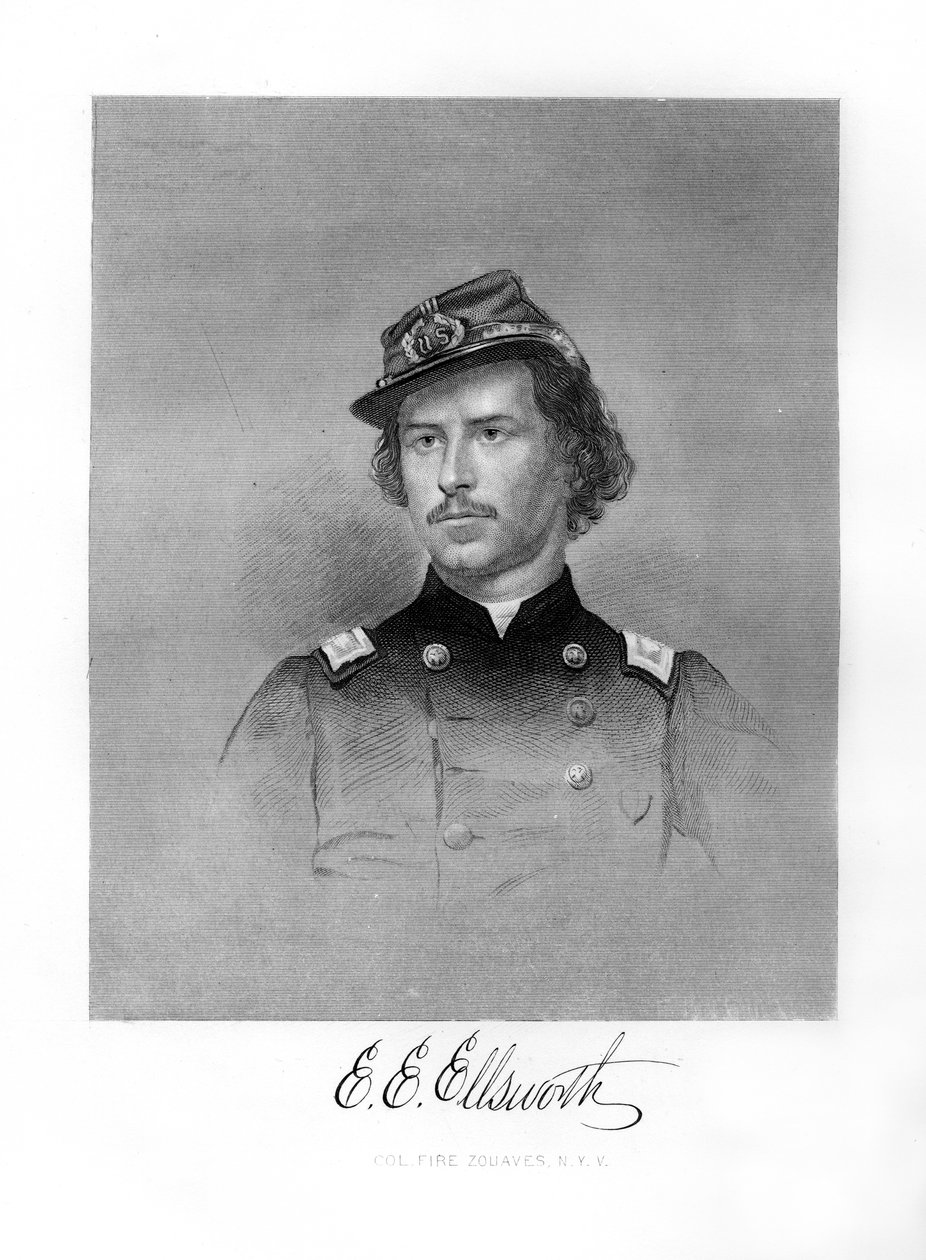 Kolonel Ephraim Elmer Ellsworth, Amerikaanse soldaat, 1872 door Unbekannt