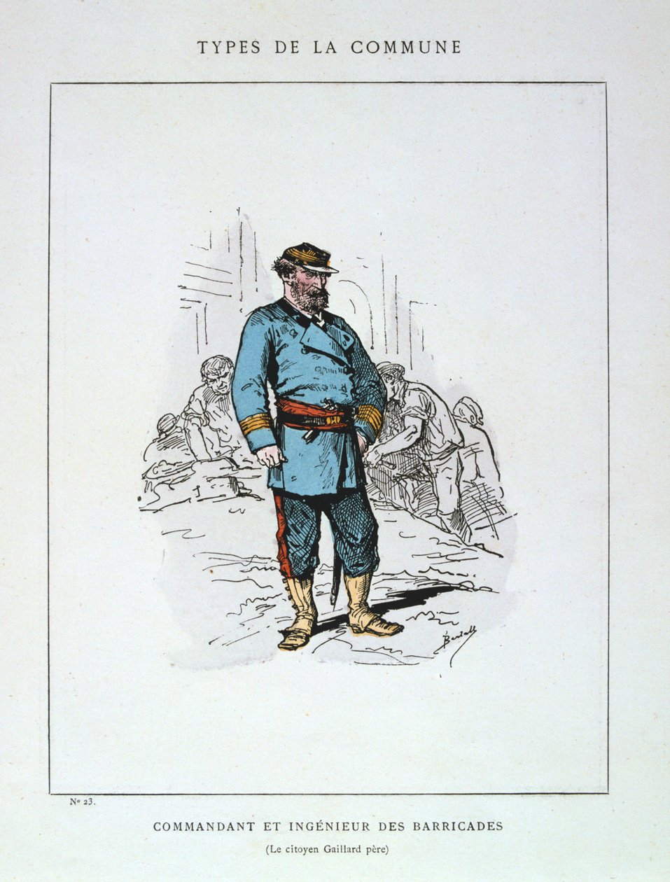 Commandant en Ingenieur van Barricades, Parijse Commune, 1871 door Unbekannt