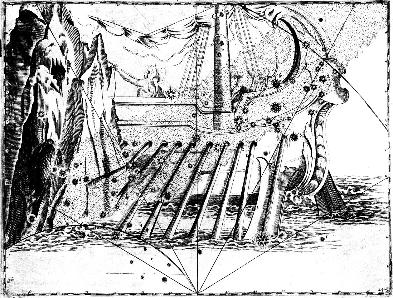 Constellatie van Argo Navis, 1723 door Unbekannt