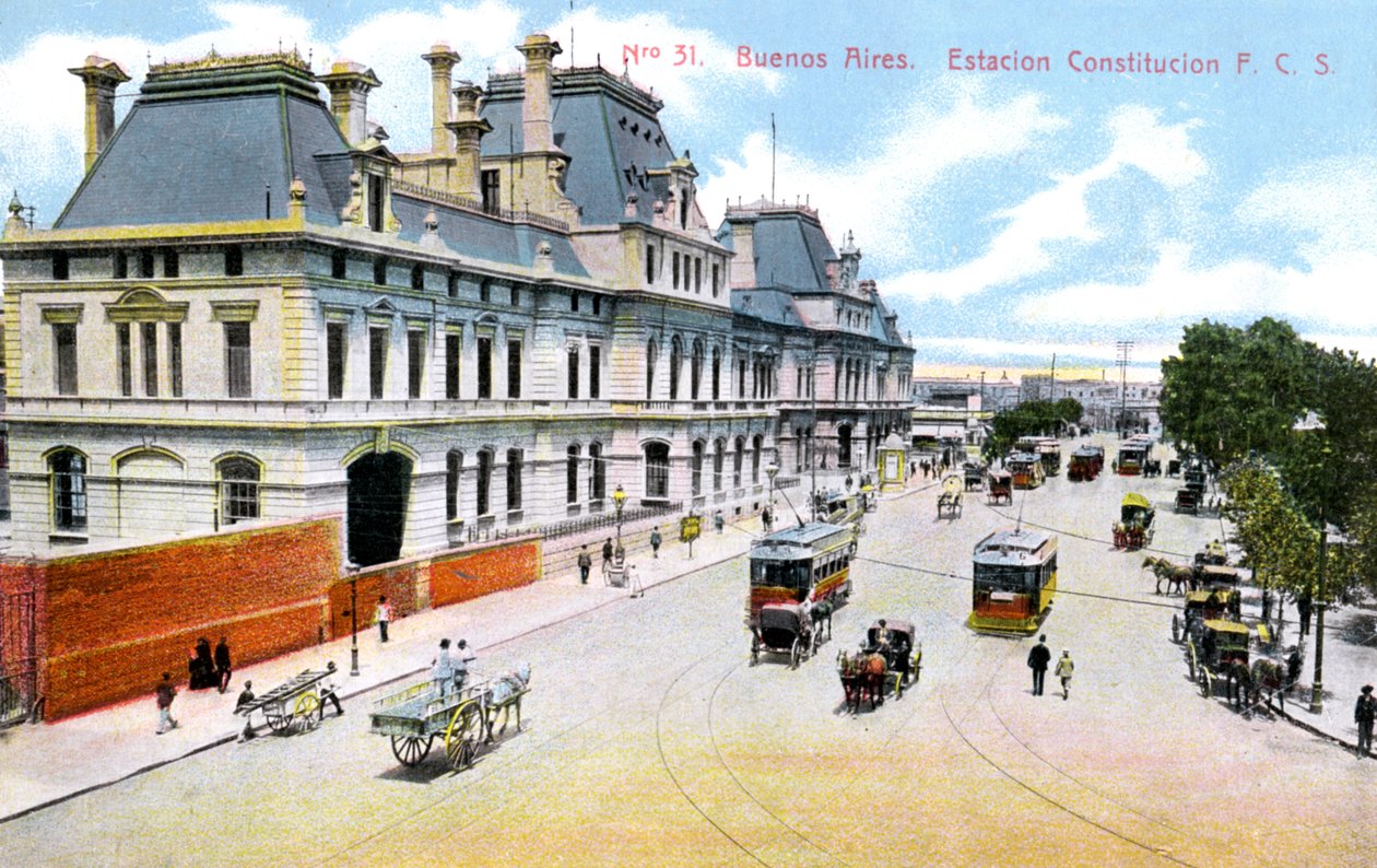 Constitution Station, Buenos Aires, Argentinië, ca. 1900s door Unbekannt
