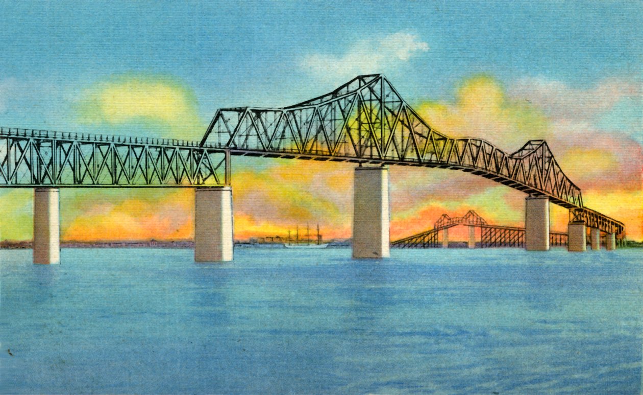 Cooper River Brug, Charleston, S.C., 1942 door Unbekannt