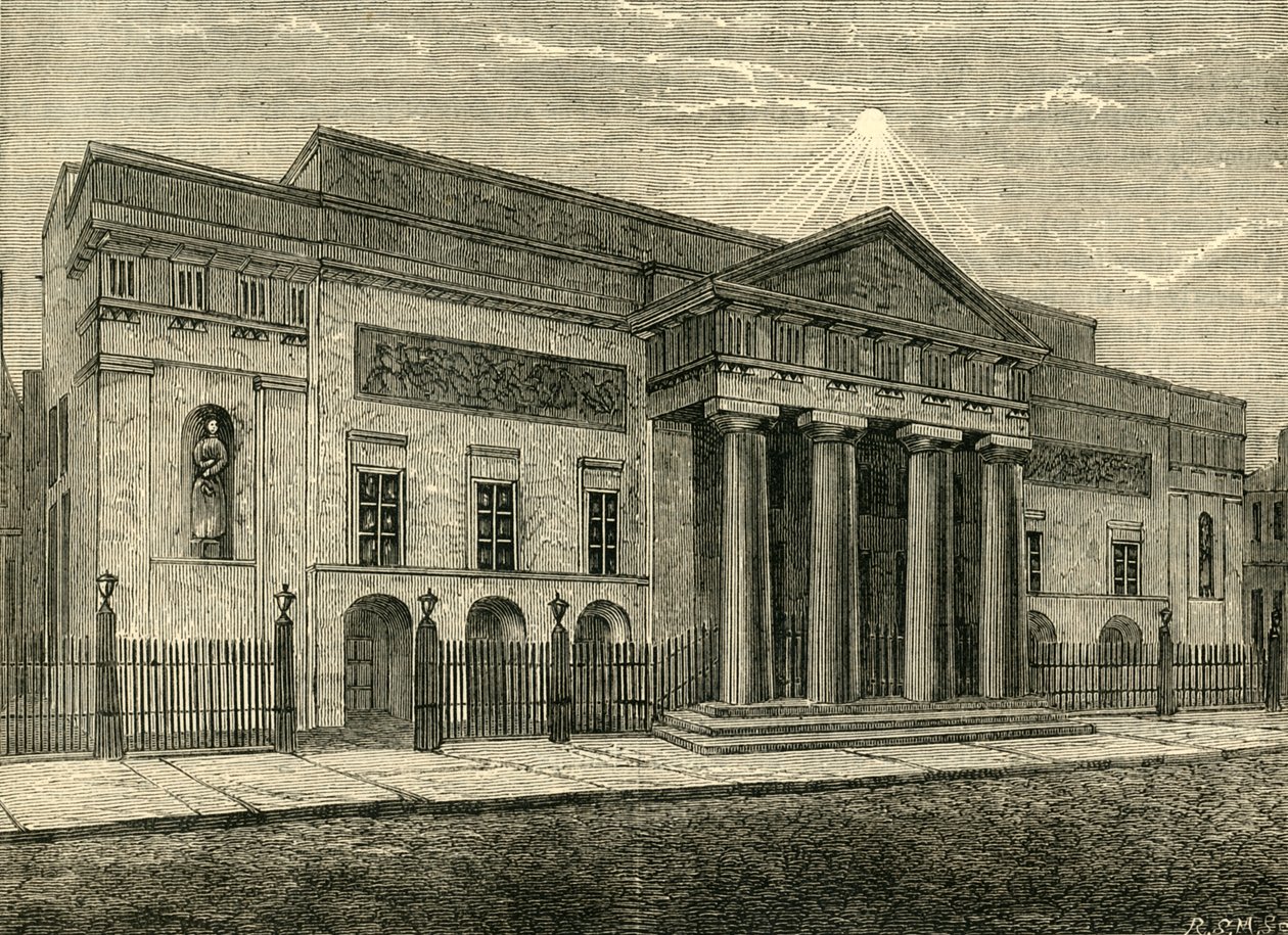 Covent Garden Theatre: Voorkant in 1850 door Unbekannt