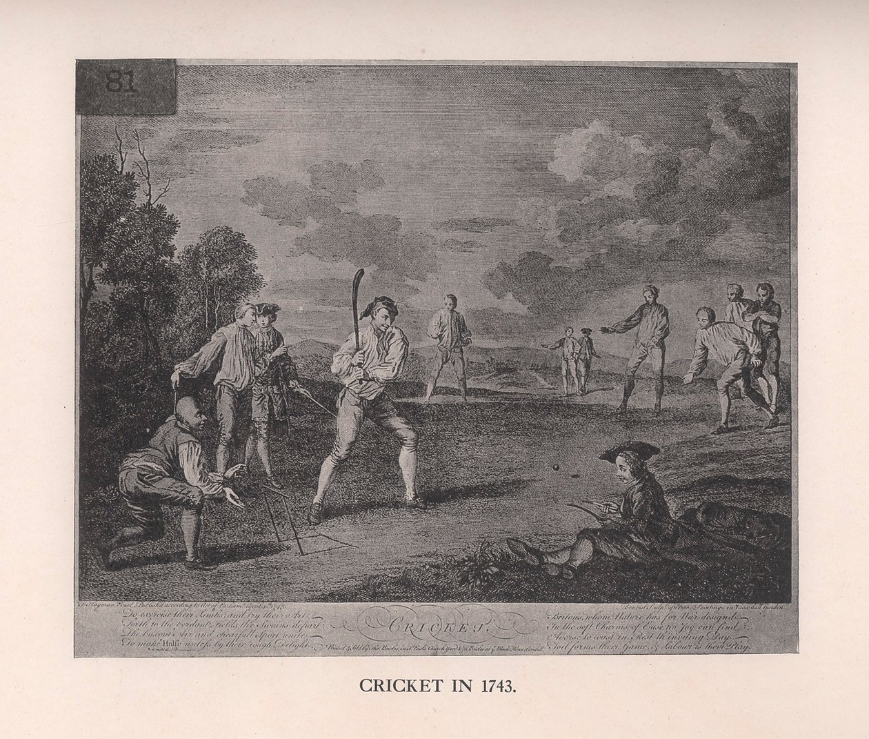 Cricket in 1743, 1912 door Unbekannt
