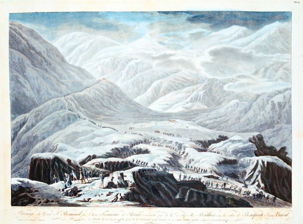 De oversteek van de Sint-Bernardpas, 1800 door Unbekannt