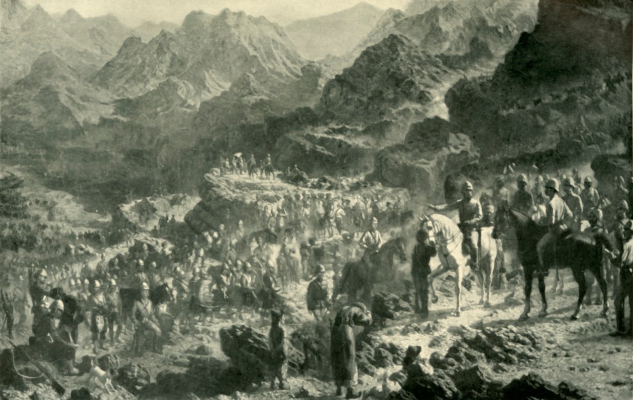 De Zamburak Kotal oversteken, 1901 door Unbekannt