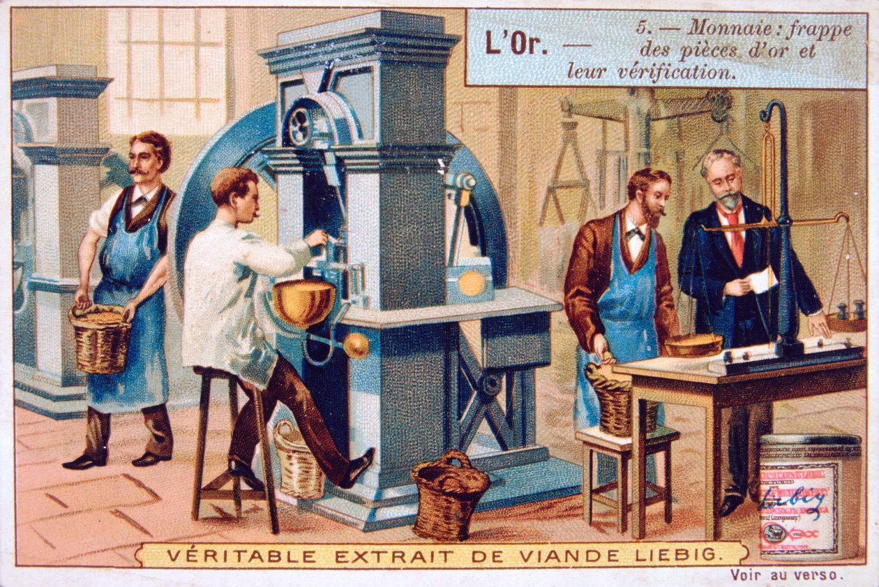 Valuta, munten slaan en controleren, ca. 1900 door Unbekannt