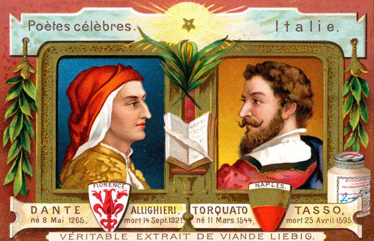 Dante Allighieri en Torquato Tasso, ca. 1900 door Unbekannt