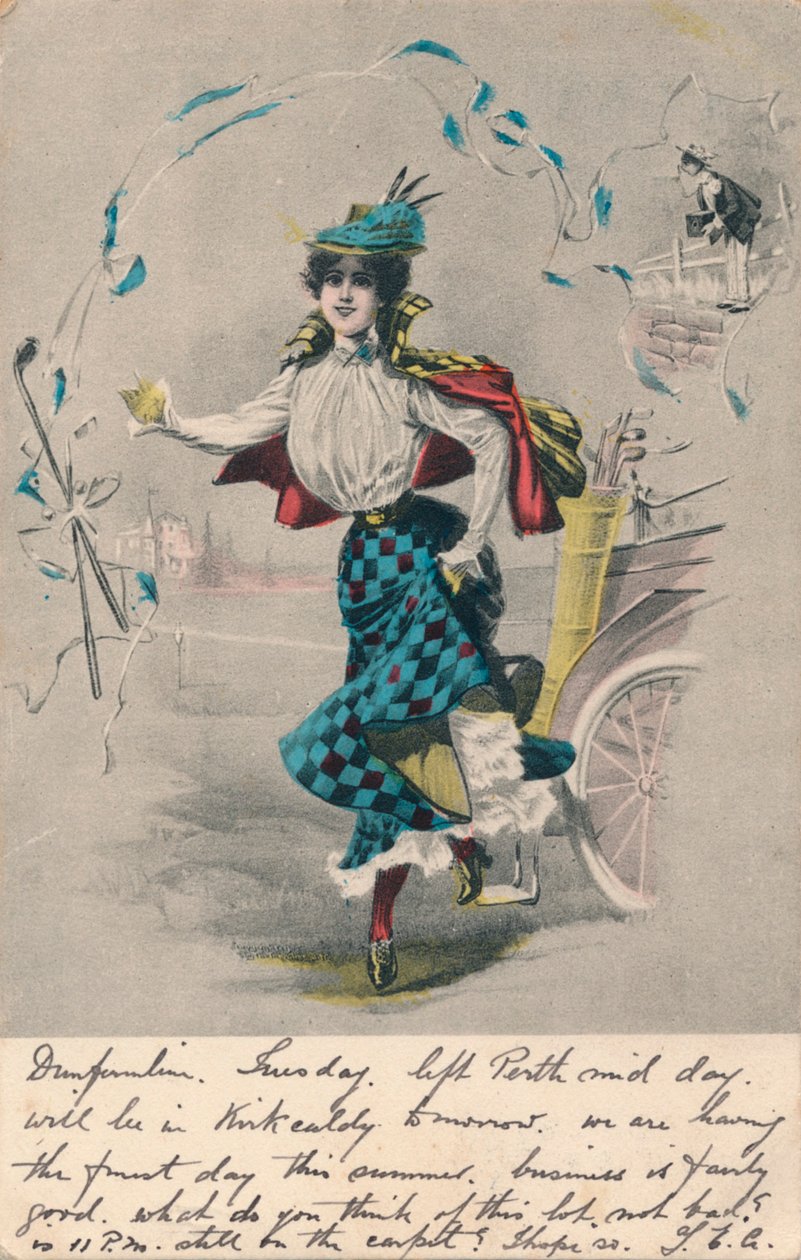 Decoratieve Vrouwelijke Golfer 1, c1904 door Unbekannt