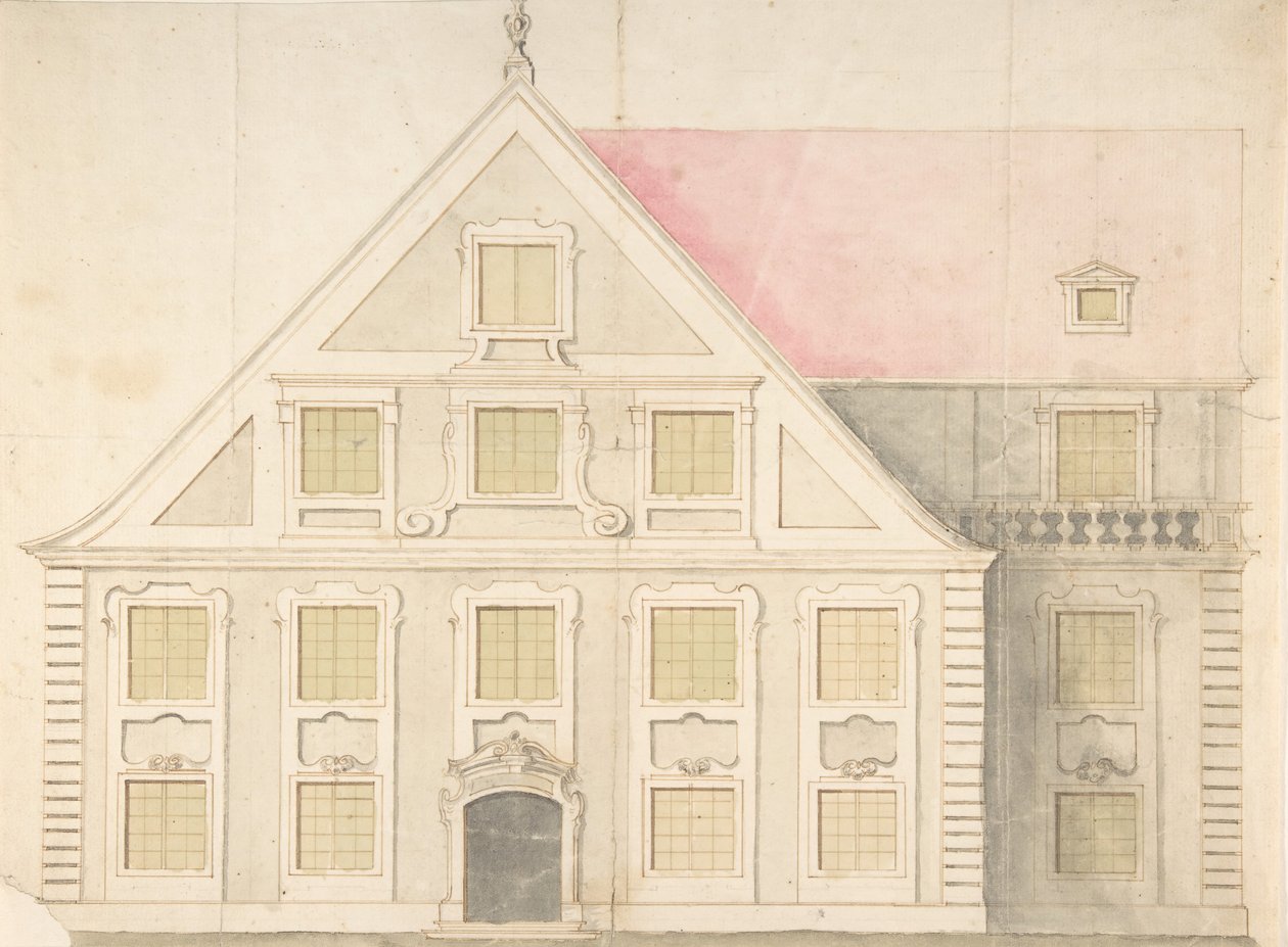 Ontwerp voor een Huisgevel, 18e eeuw. door Unbekannt