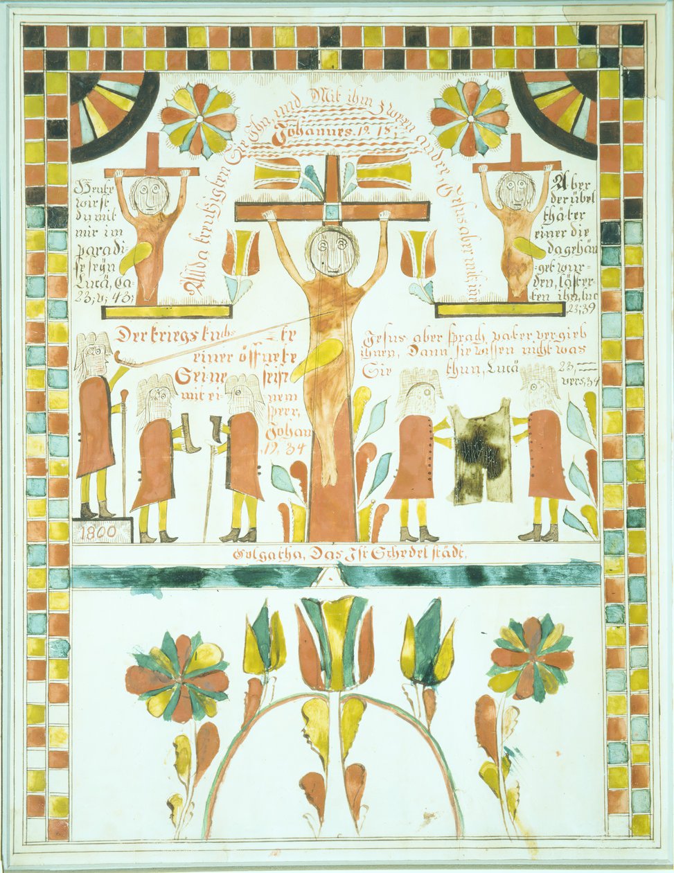 Tekening van de Kruisiging, 1800 door Unbekannt