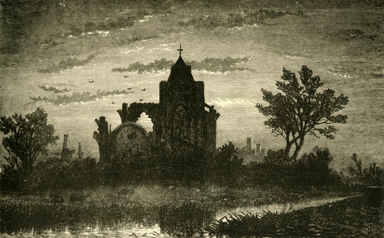 Oostkant van Crowland Abbey, 1898 door Unbekannt