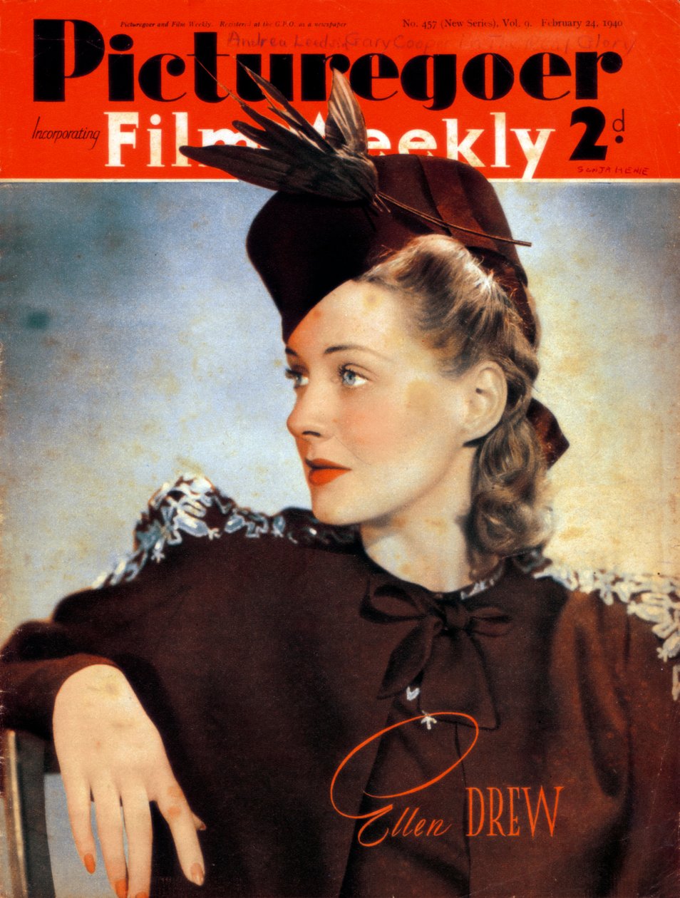 Ellen Drew 1915-2003, Amerikaanse actrice, 1940 door Unbekannt