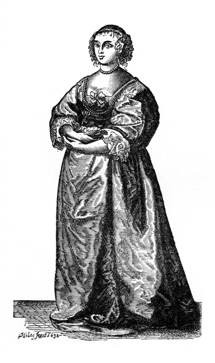 Engelse hofdame, 1643, 1910 door Unbekannt
