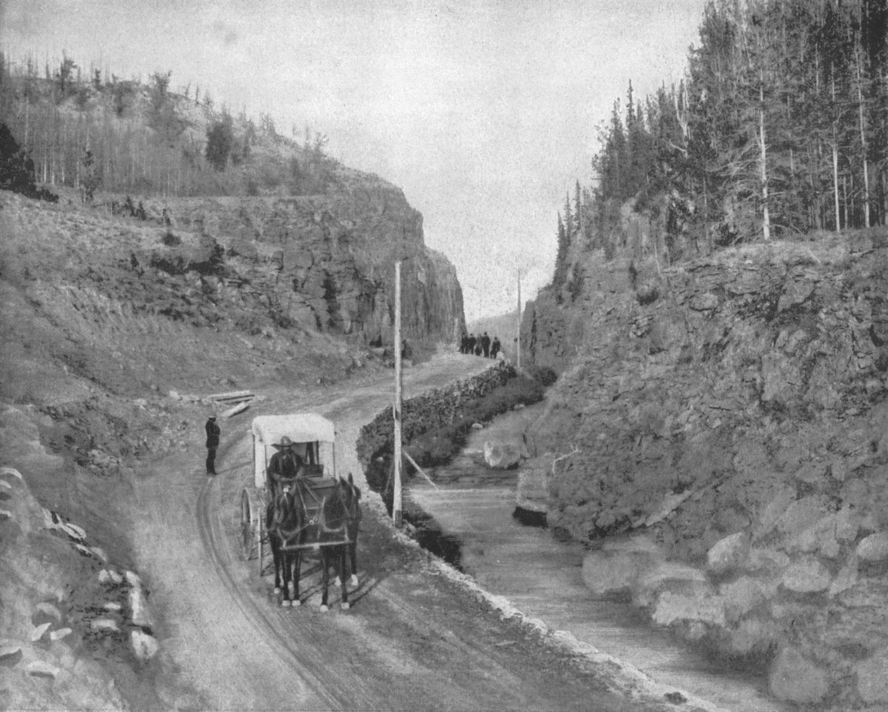 Ingang van Yellowstone Park, VS door Unbekannt
