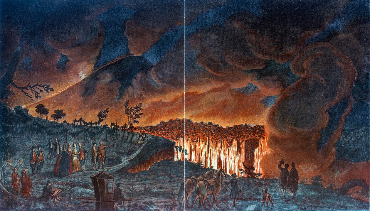 Uitbarsting van de Vesuvius door Unbekannt