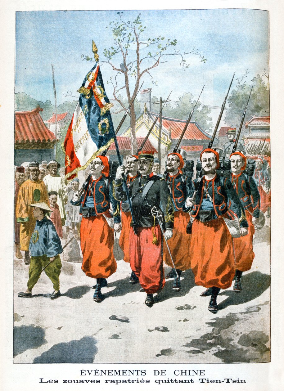 Gebeurtenissen in China, Franse troepen vertrekken uit Tien-Tsin, 1901 door Unbekannt