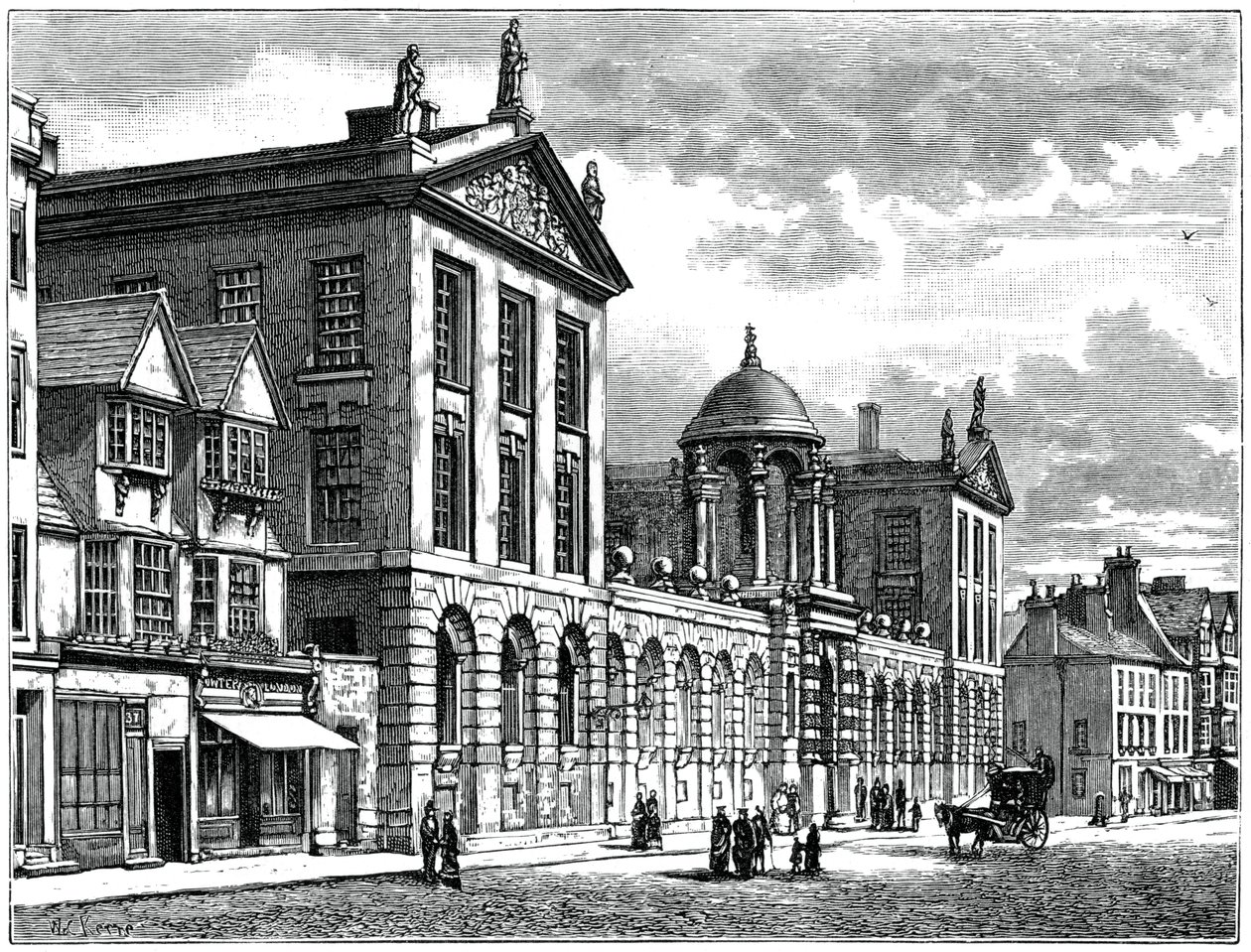 Façade van Queens College, Universiteit van Oxford door Unbekannt
