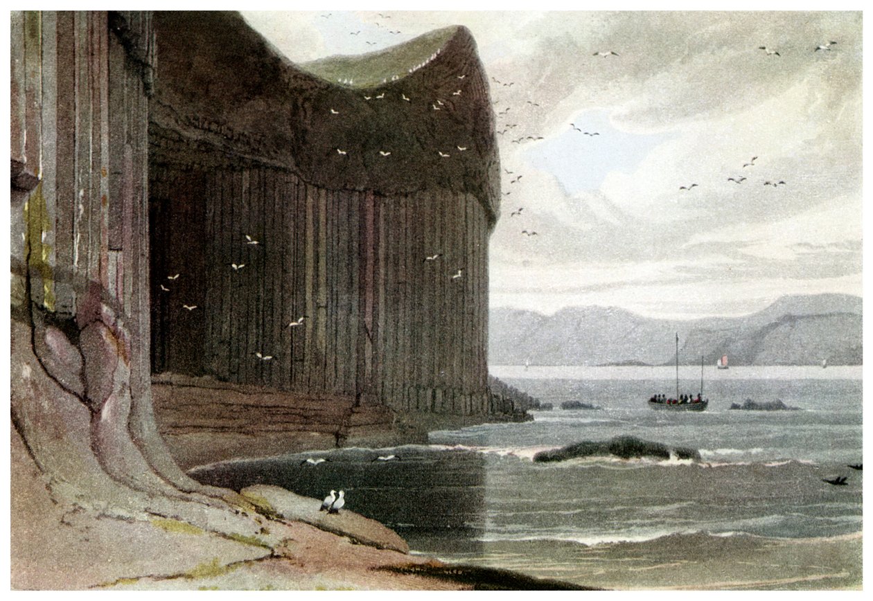 Fingals Grot, Staffa, Buiten-Hebriden, Schotland. 1814 1956 door Unbekannt