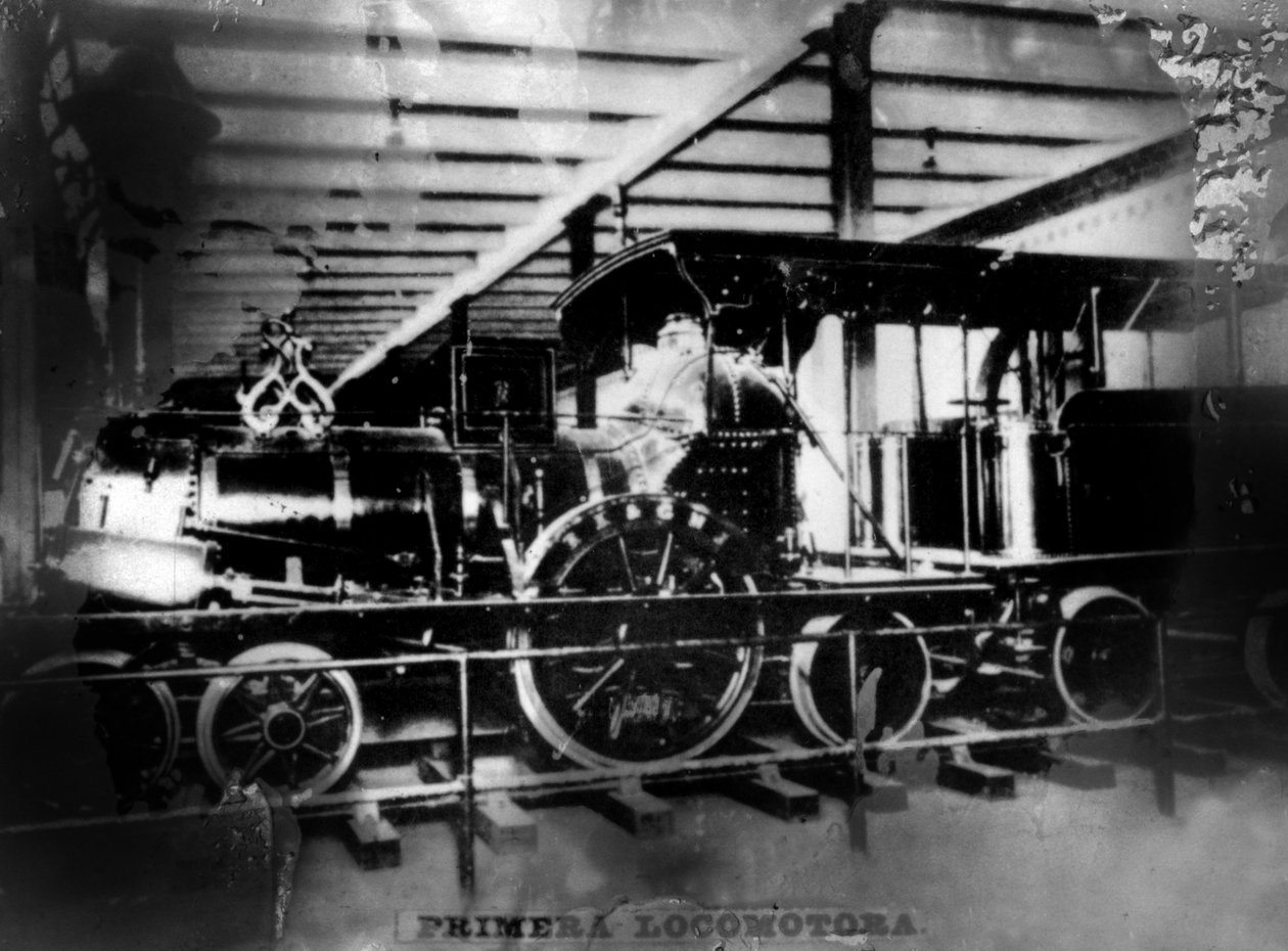 Eerste locomotief door Unbekannt
