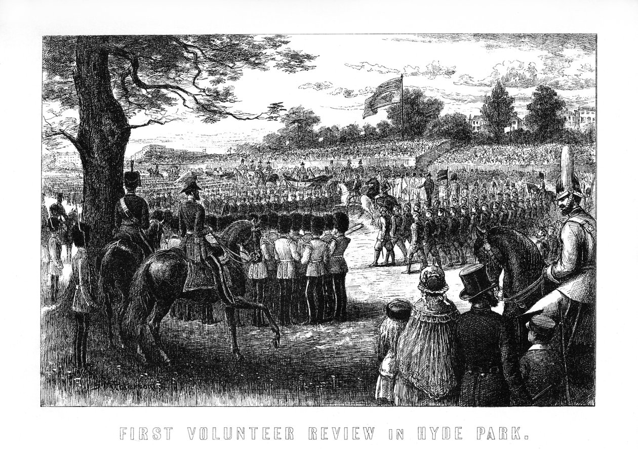 Eerste vrijwilligersreview in Hyde Park, Londen, 1899 door Unbekannt