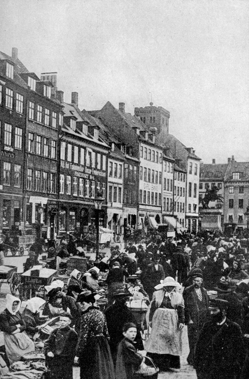 Vismarkt, Kopenhagen, ca. 1922 door Unbekannt