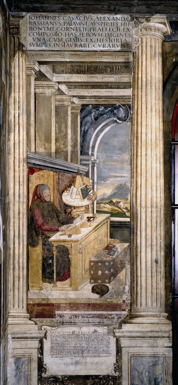 Francesco Petrarca in zijn studeerkamer door Unbekannt