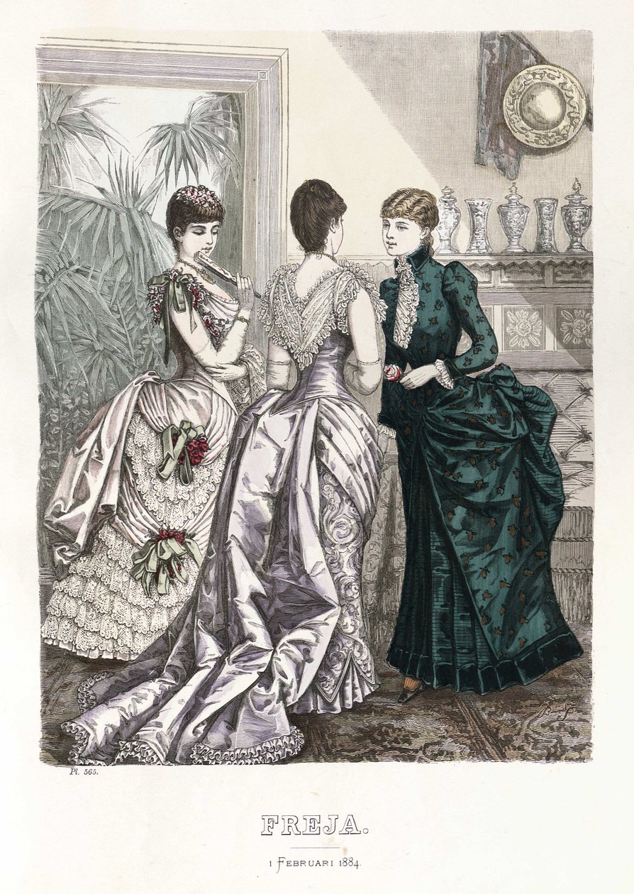 Freja- geïllustreerd Scandinavisch modetijdschrift 1884, illustratie nr. 3 door Unbekannt