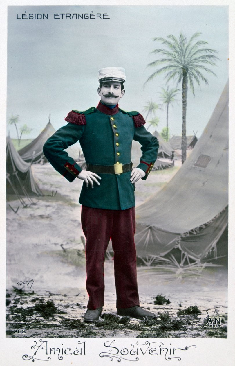 Ansichtkaart van het Franse Vreemdelingenlegioen, c1900 door Unbekannt