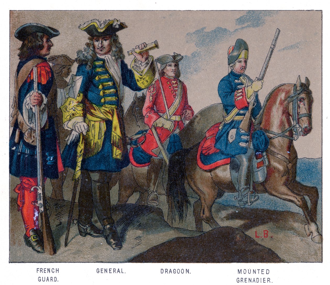 Franse militaire kleding, 1704 door Unbekannt