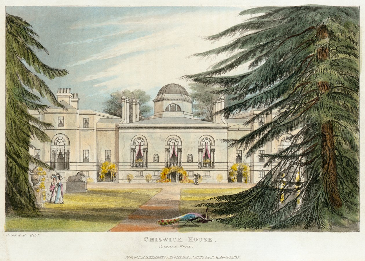 Tuinzijde van Chiswick House, Hounslow, Londen, 1823 door Unbekannt