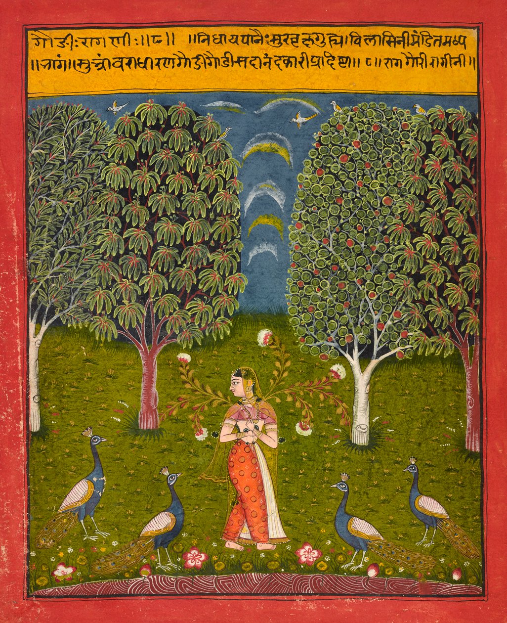 Gauri Ragini, folio uit een Ragamala door Unbekannt