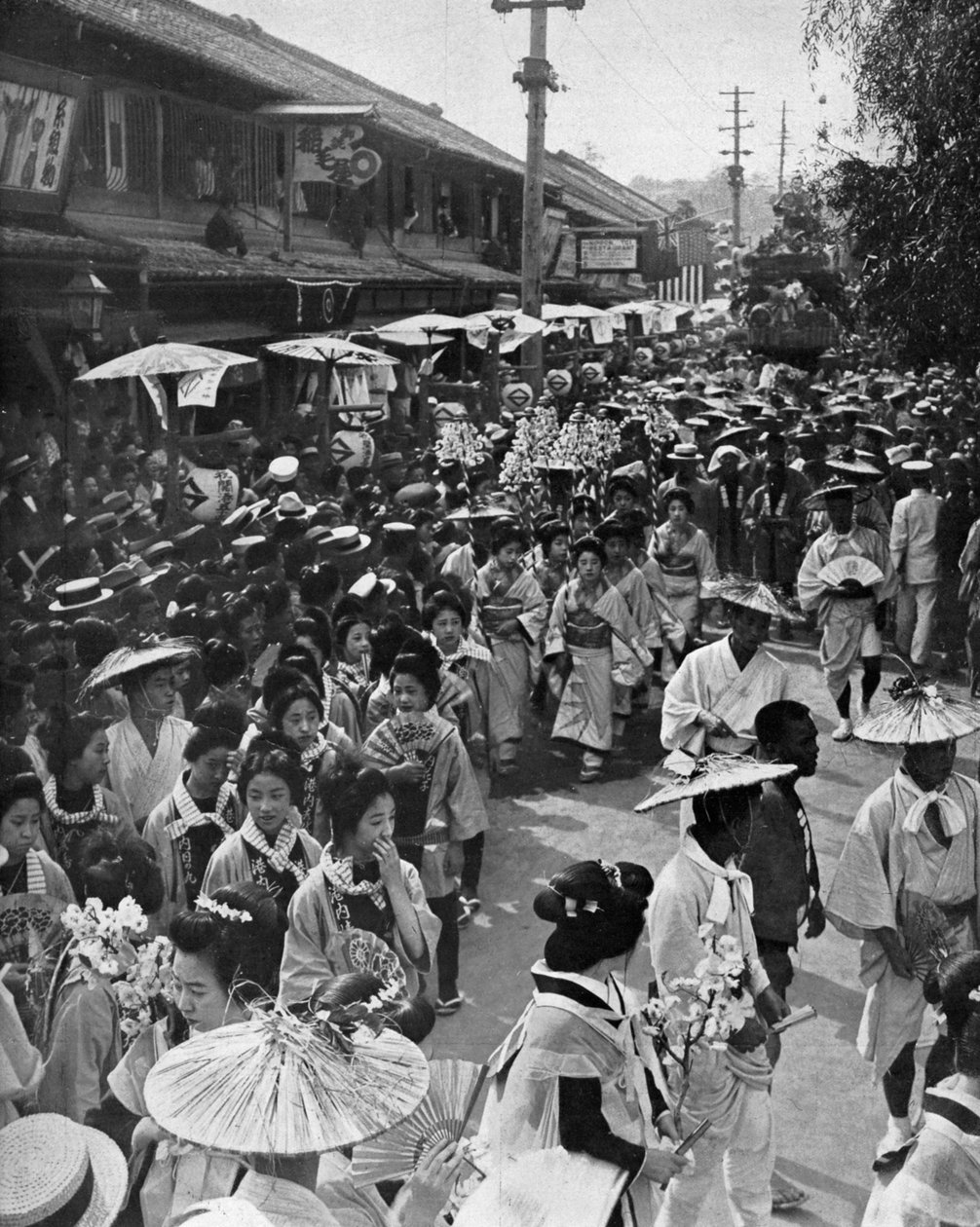 Geisha-processie, Yokohama Jubileum, Japan door Unbekannt